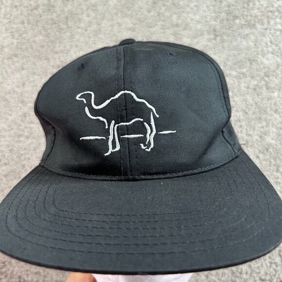 VINTAGE Camel Cigarettes Hat Mens OS Black White Joe Camel Snapback Cap 90s - Picture 3 of 10